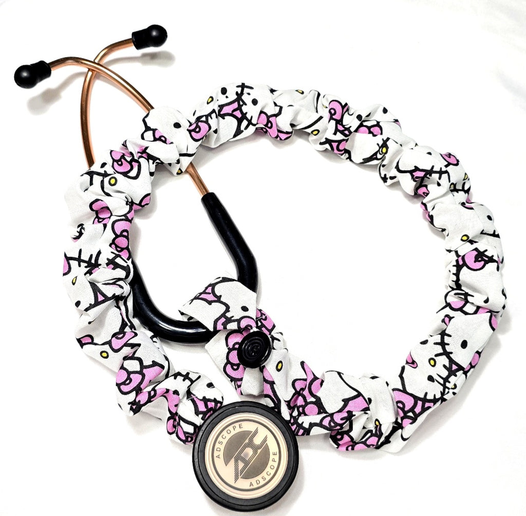 Handmade Cotton Hello Kitty  Washable Stethoscope Sleeve Cover. Doctor's,  RT's,  Nurse's Gift