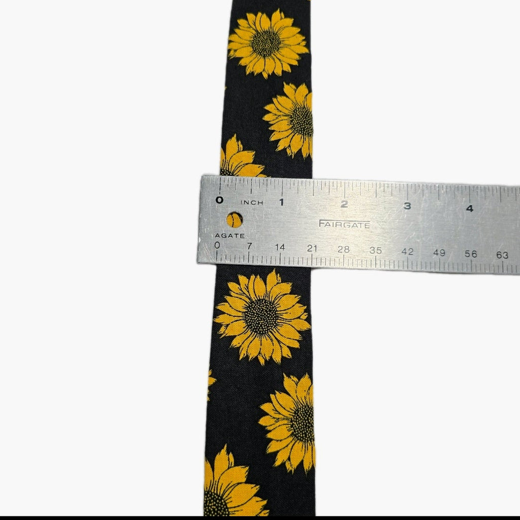 Sunflower Print Stethoscope Cover Scrunchie - Black & Yellow
