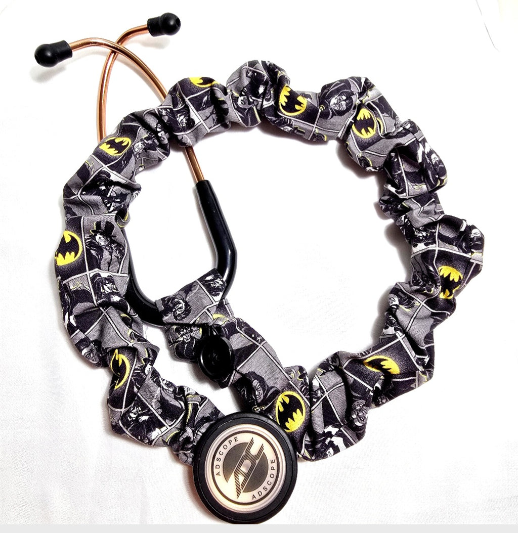 Handmade Gray Batman Superhero Stethoscope Cover: Washable, Cotton, Protective, Unisex, Best Nurse Gift Idea