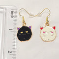 Mismatched Halloween Whimsical Spooky Bat Drop Earrings