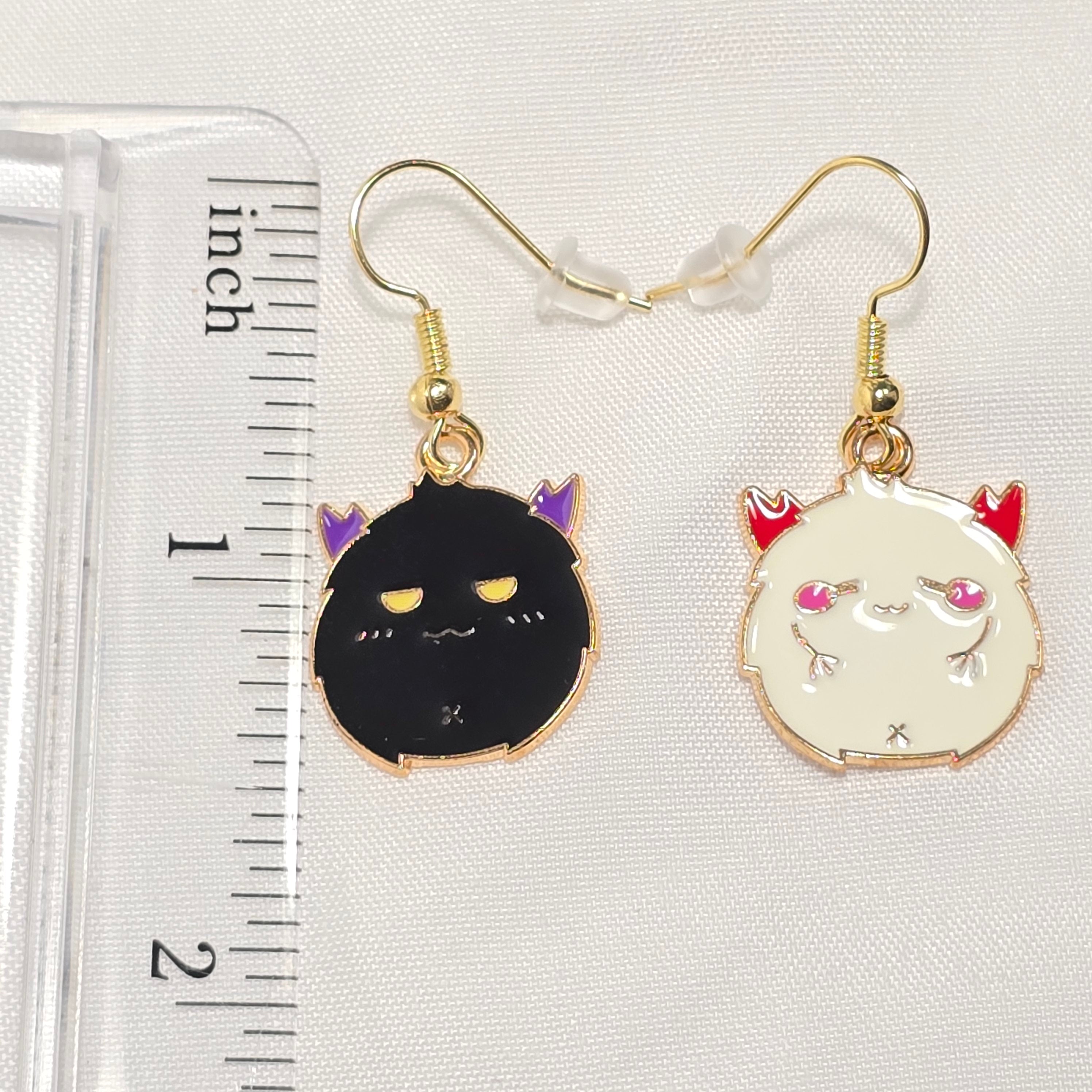 Mismatched Halloween Whimsical Spooky Bat Drop Earrings