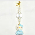 Whimsical Kawaii Hello Kitty Resin Pastel Blue Cute Girly Giftable Keychain or Phone Bag Charm