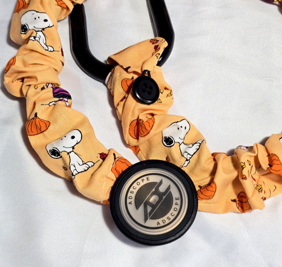 Handmade Orange Snoopy Pumpkin Fall Halloween Stethoscope Sleeve  Cotton Cover