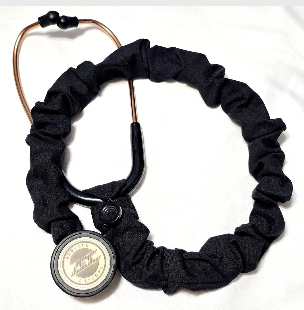Handmade Plain Black Stethoscope Cover: Washable , Unisex. Doctor's,  RT's,  Nurse's Gift