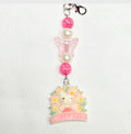 Whimsical Kawaii Hello Kitty Resin Pastel Cute Girly Giftable Keychain or Phone Bag Charm