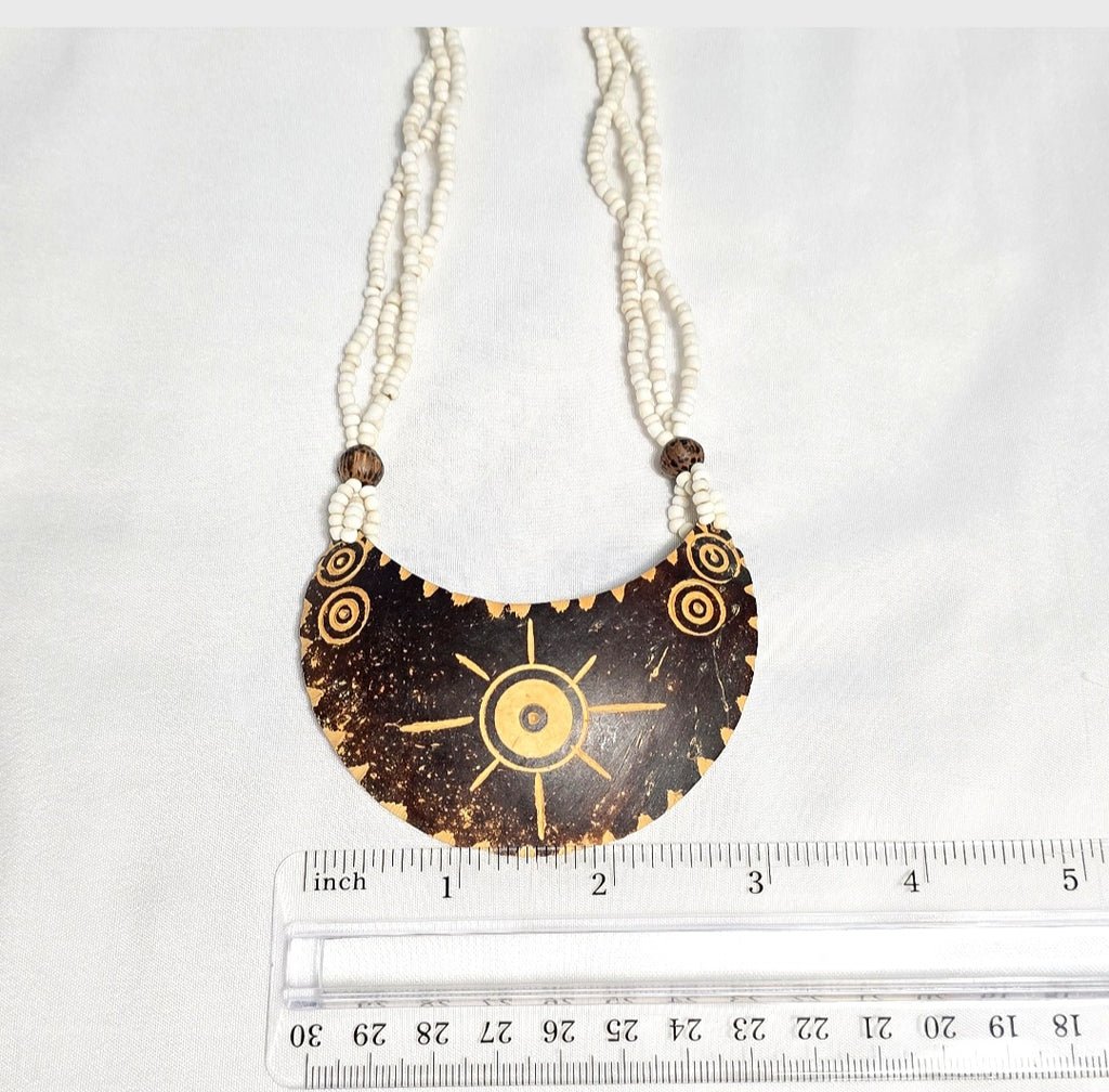 Natural Earthy Coastal Boho Beach Classic Statement Unique One of A Kind Shell Necklace