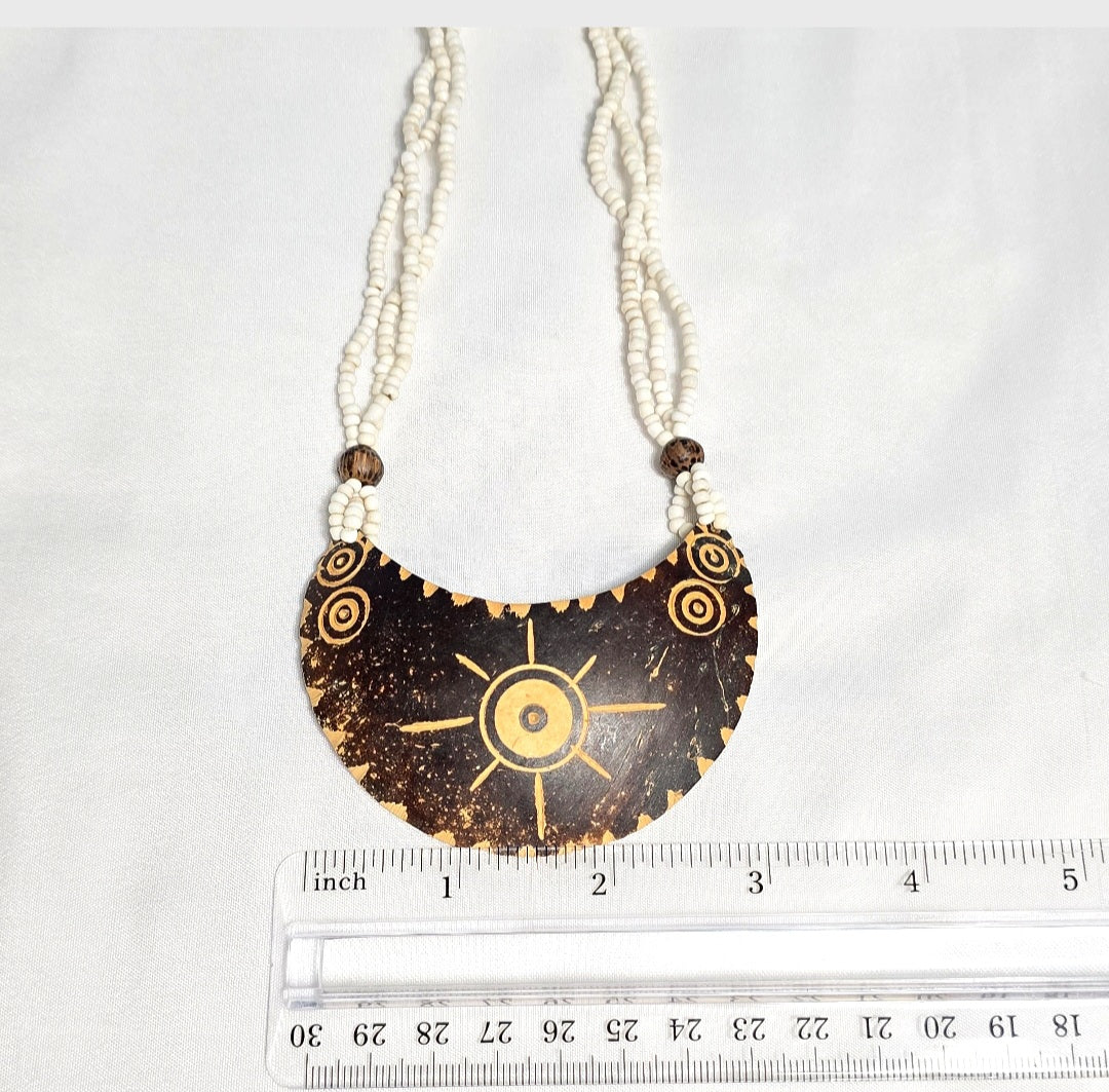 Natural Earthy Coastal Boho Beach Classic Statement Unique One of A Kind Shell Necklace