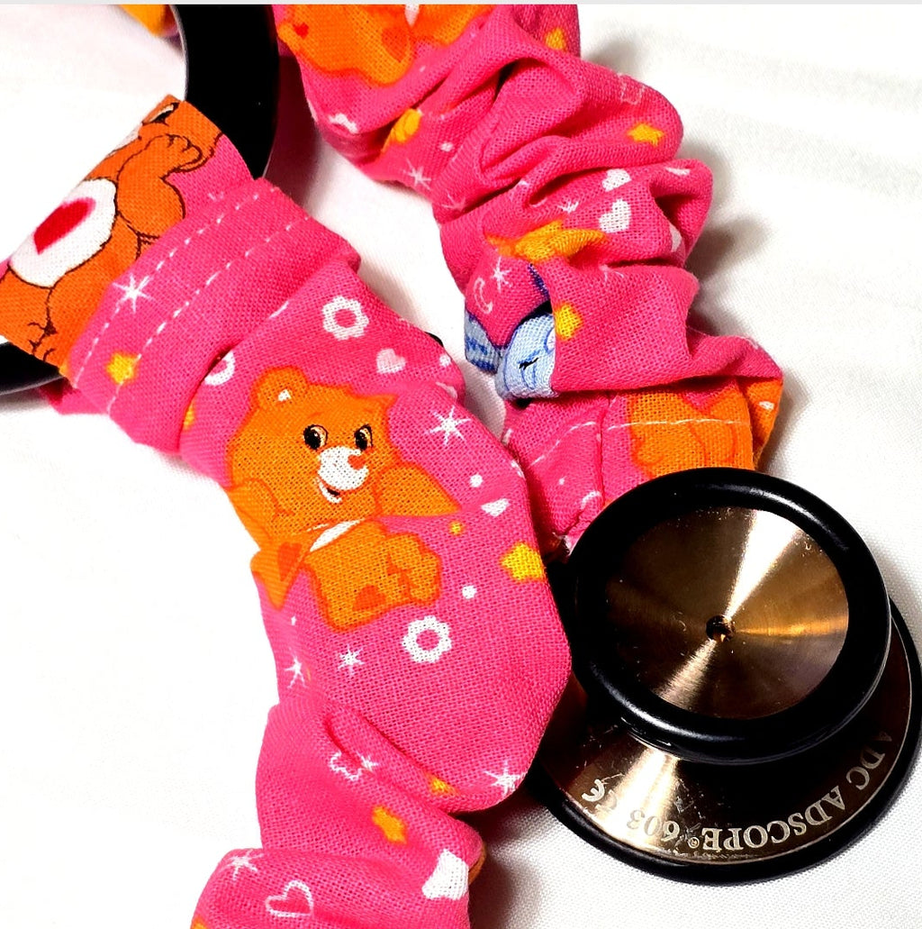 Handmade Vibrant Pink Care Bear Stethoscope Cover - Cotton Accessory
