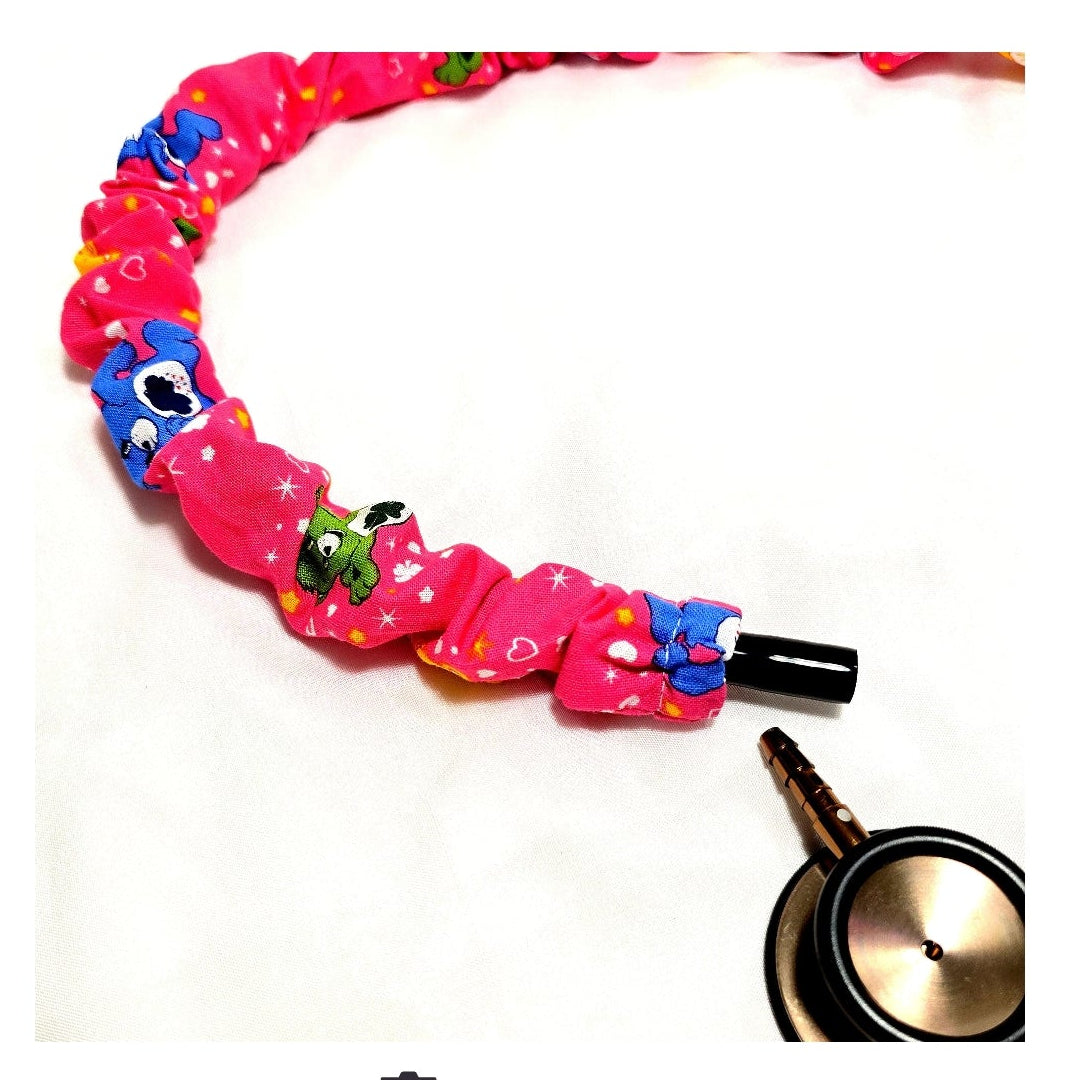 Handmade Vibrant Pink Care Bear Stethoscope Cover - Cotton Accessory