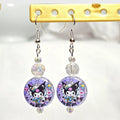 Kuromi Acrylic Bead Dangle Earrings in Lavender