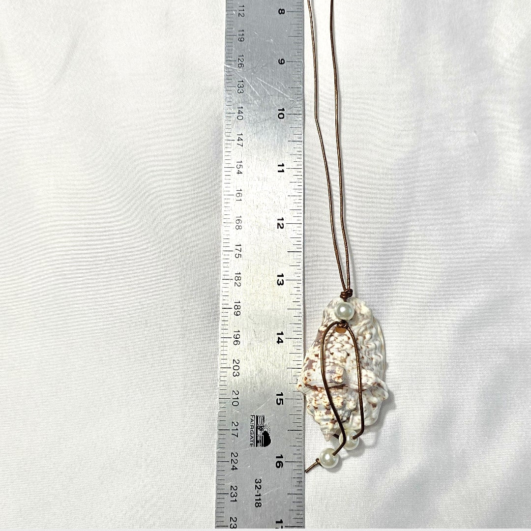 Handmade Natural Conch Shell Super Long Necklace Boho Beach Summer Staple Necklace
