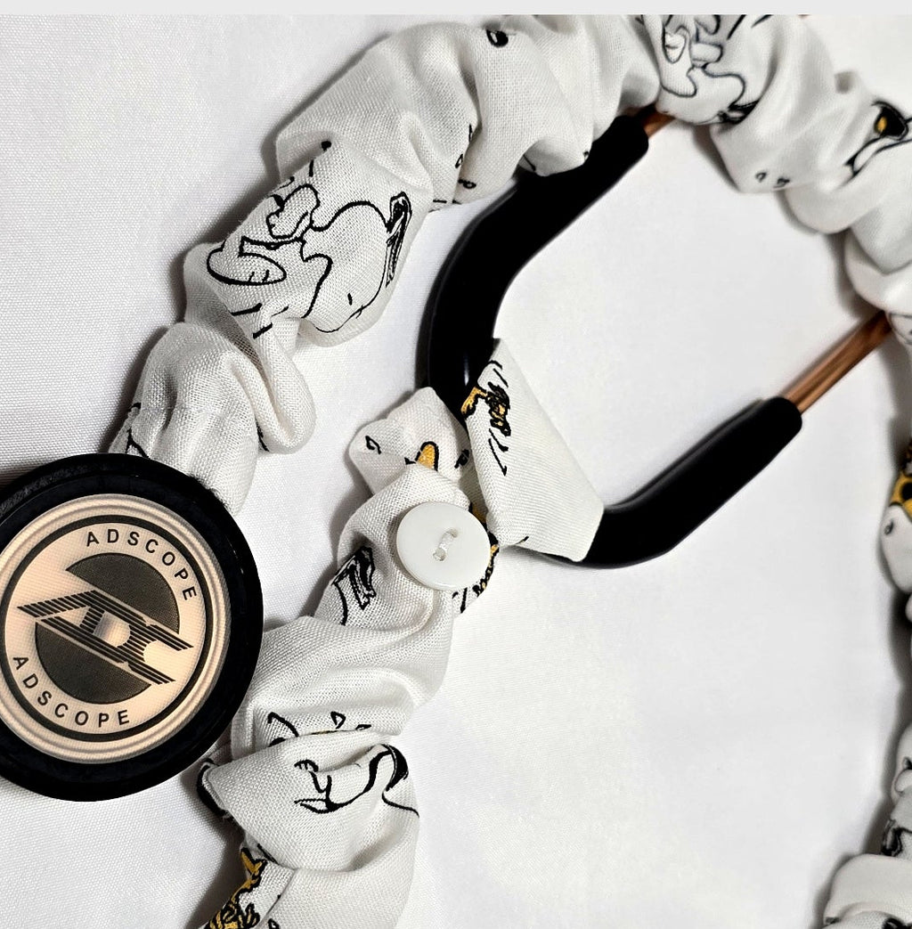 Handmade White Snoopy Peanuts Stethoscope Sleeve Cover - Cotton Accessory. Nurse's Doctor's RT'S gift