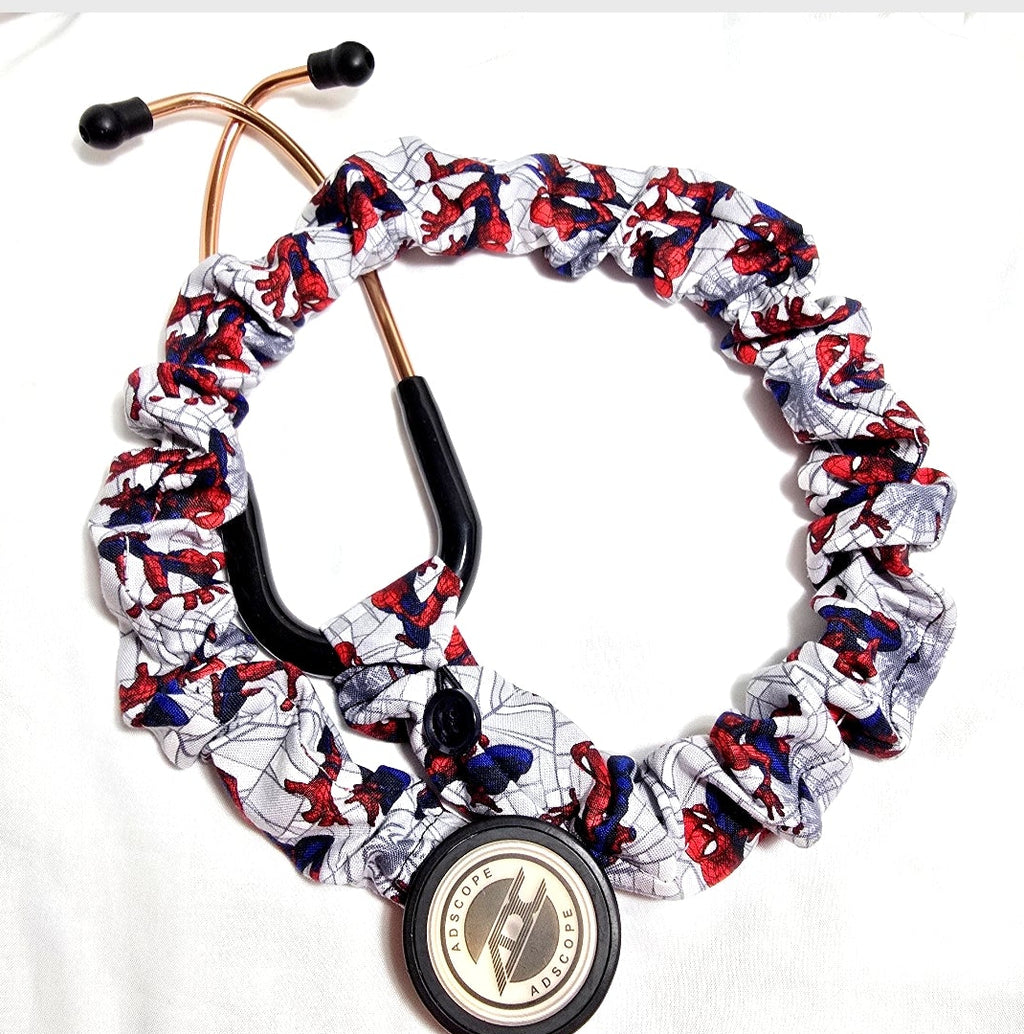 Handmade Fun Superhero Spiderman Stethoscope Protective Cover: Washable Cotton