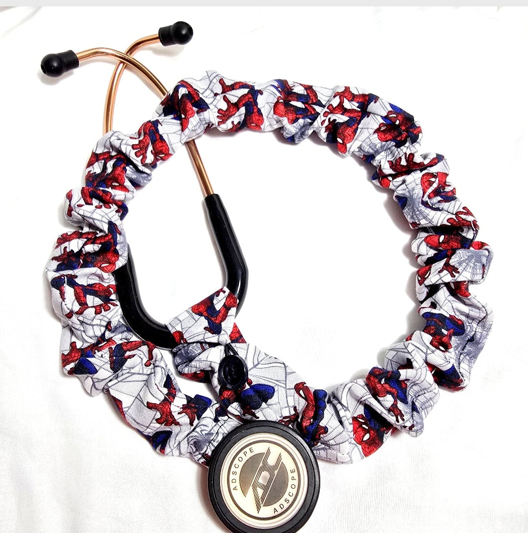 Handmade Fun Superhero Spiderman Stethoscope Protective Cover: Washable Cotton