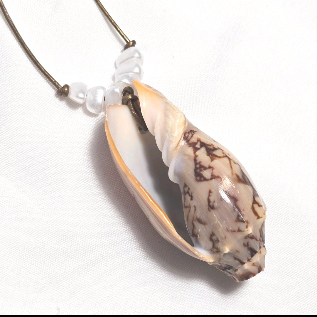 Handmade Natural Volute Sea Shell Boho Beach Summer Staple Necklace
