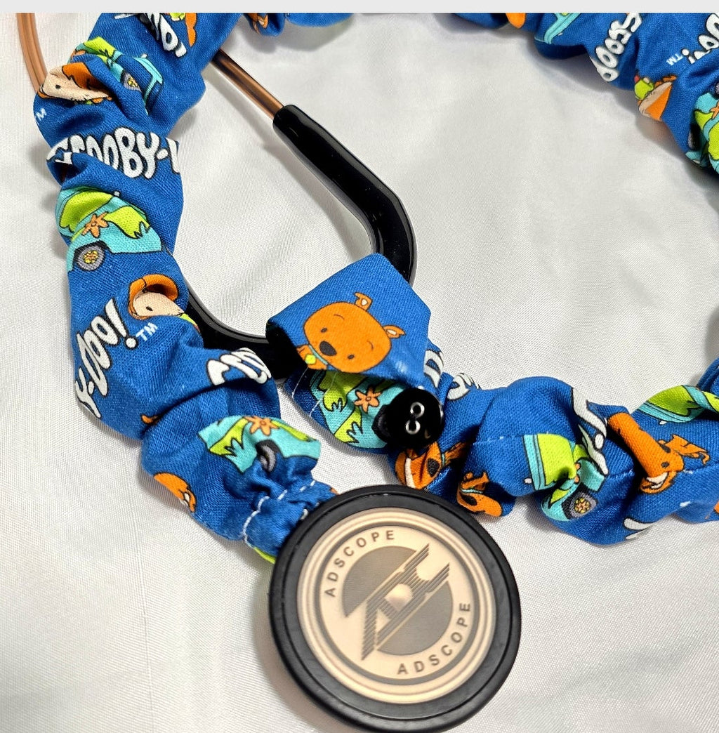 Handmade Colorful Blue Scooby-Doo Stethoscope Sleeve: Washable Colorful Cotton Cover