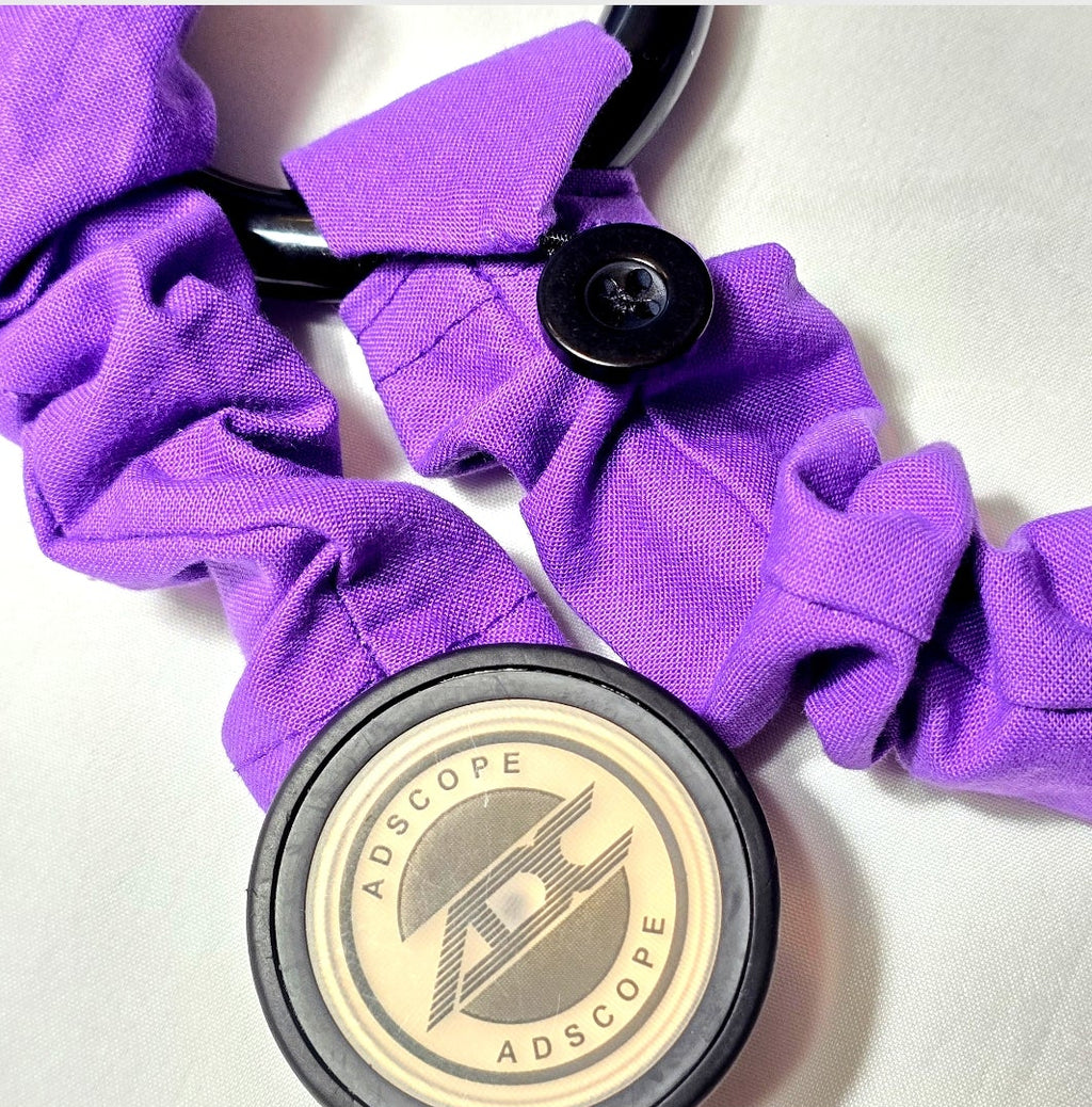 Purple Cotton Stethoscope Cover, Handmade Washable Protective Stethoscope Sleeve, Nurse Medical Accessory