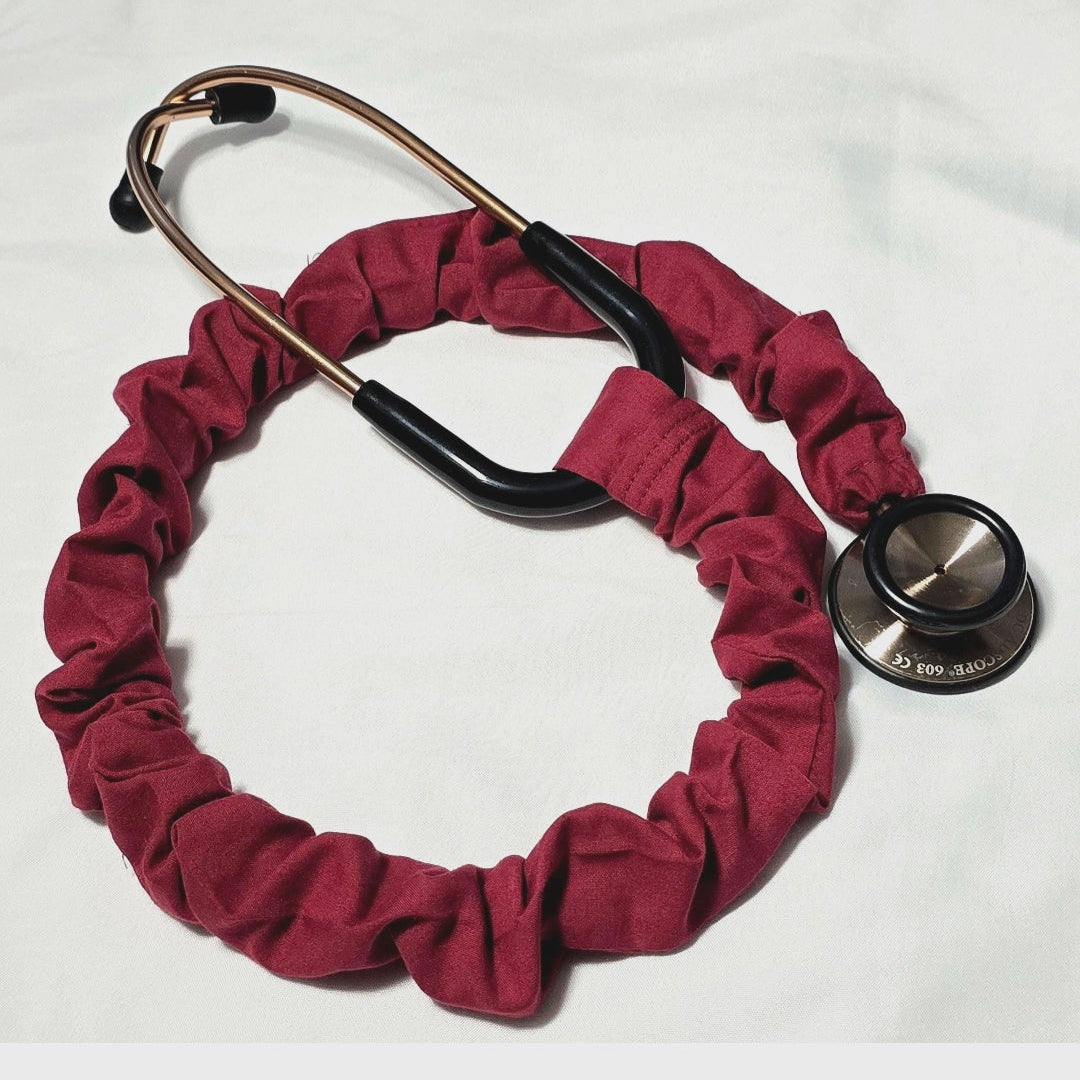 Handmade Plain Burgundy  Stethoscope Cover: Washable , Unisex. Doctor's,  RT's,  Nurse's Gift