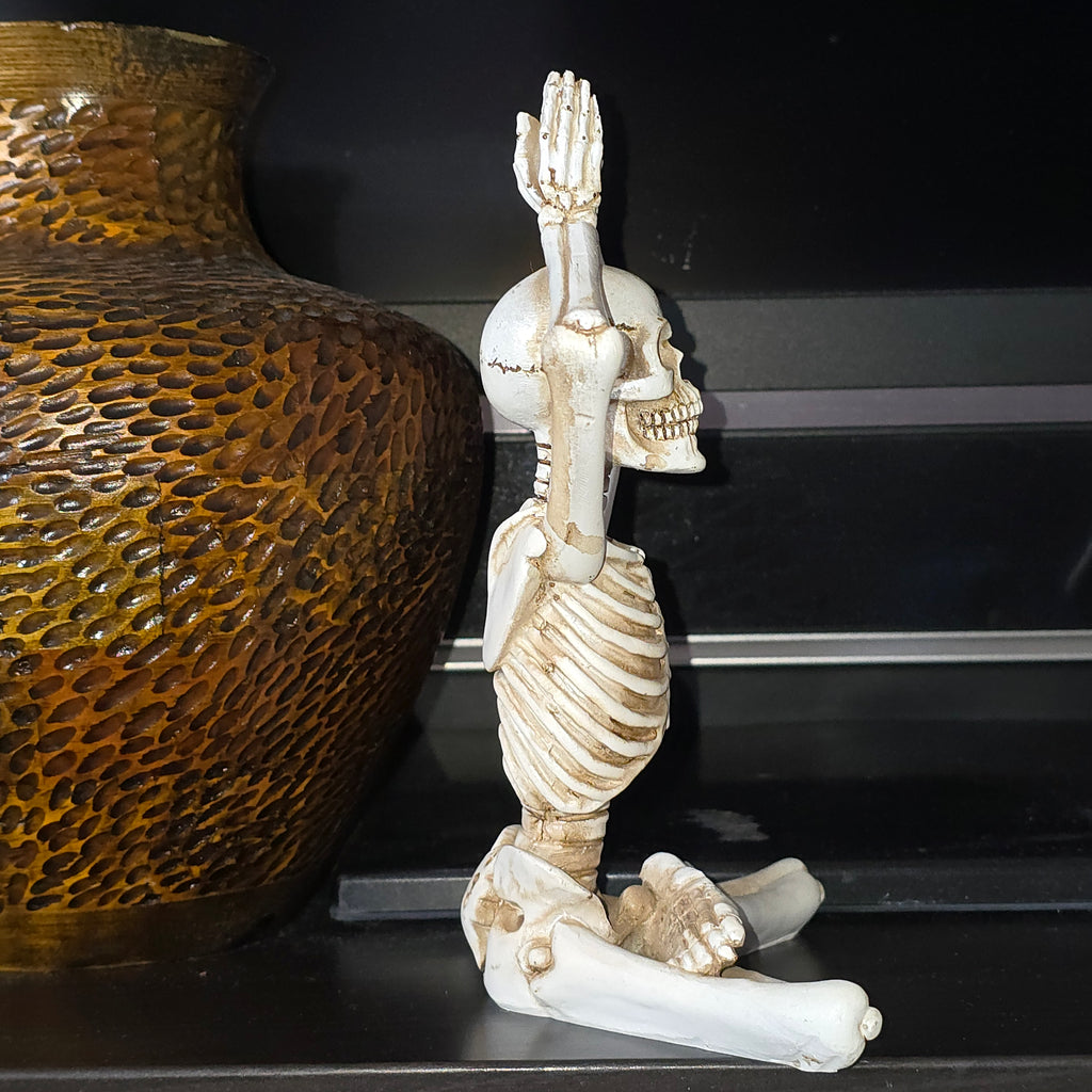 SUKHASANA YOGA SKELETON FIGURINE STATUE HALLOWEEN TABLE TOP DECOR