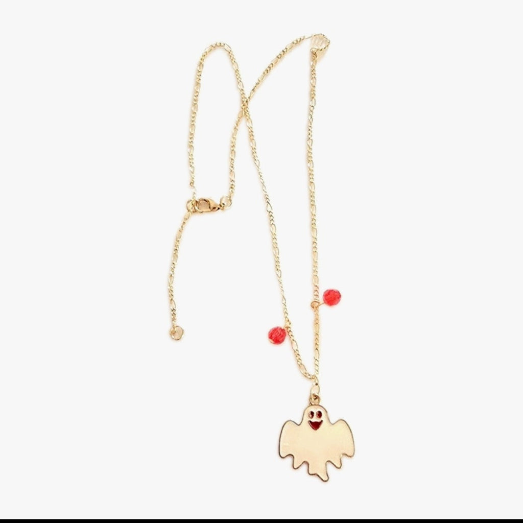 Handmade Enamel Ghost Halloween Spooky Necklace