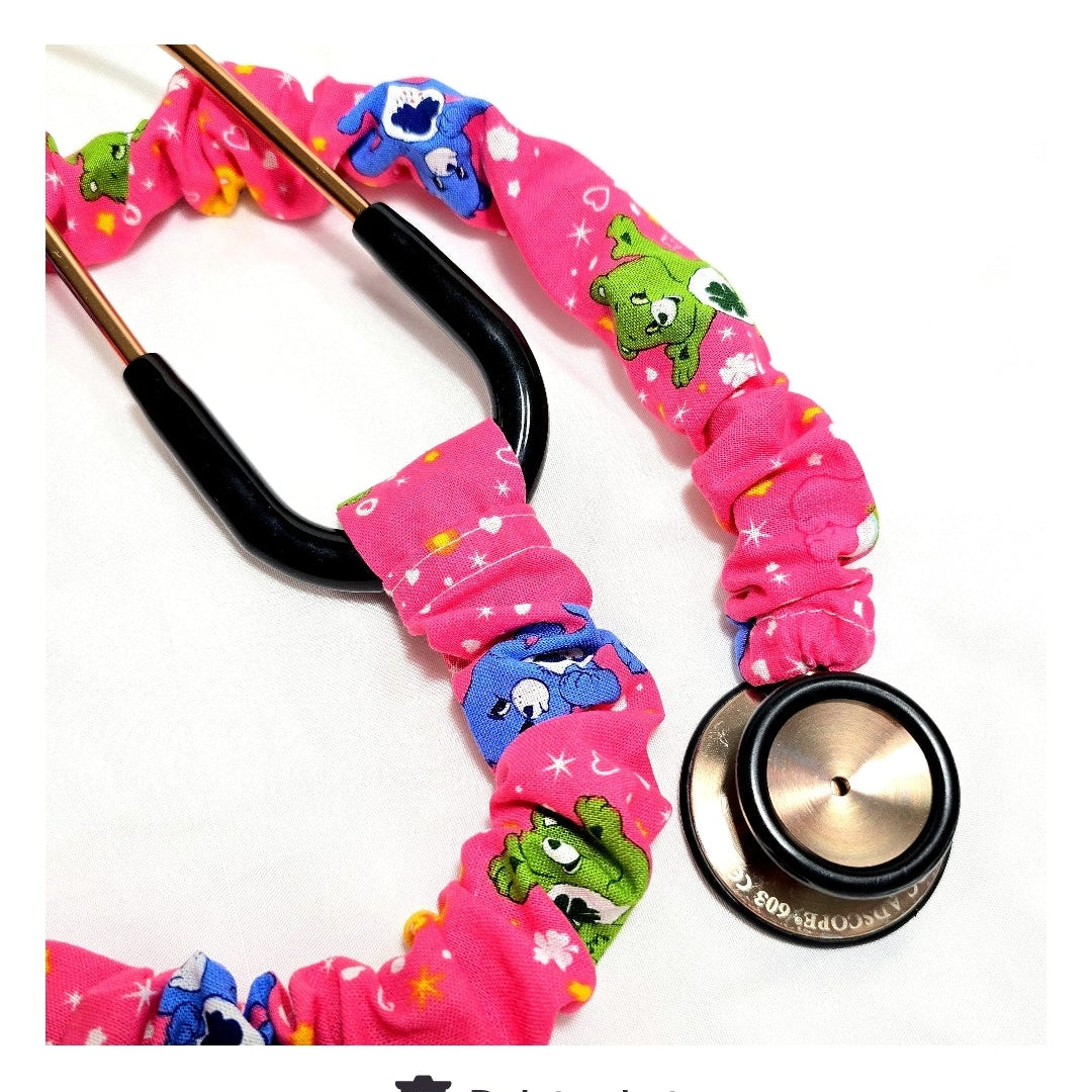 Handmade Vibrant Pink Care Bear Stethoscope Cover - Cotton Accessory