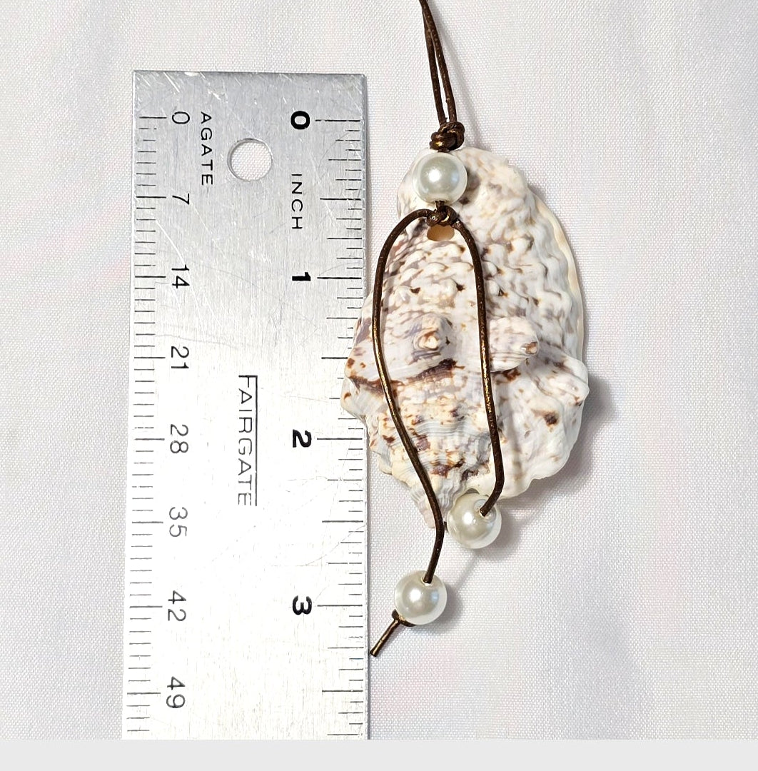 Handmade Natural Conch Shell Super Long Necklace Boho Beach Summer Staple Necklace
