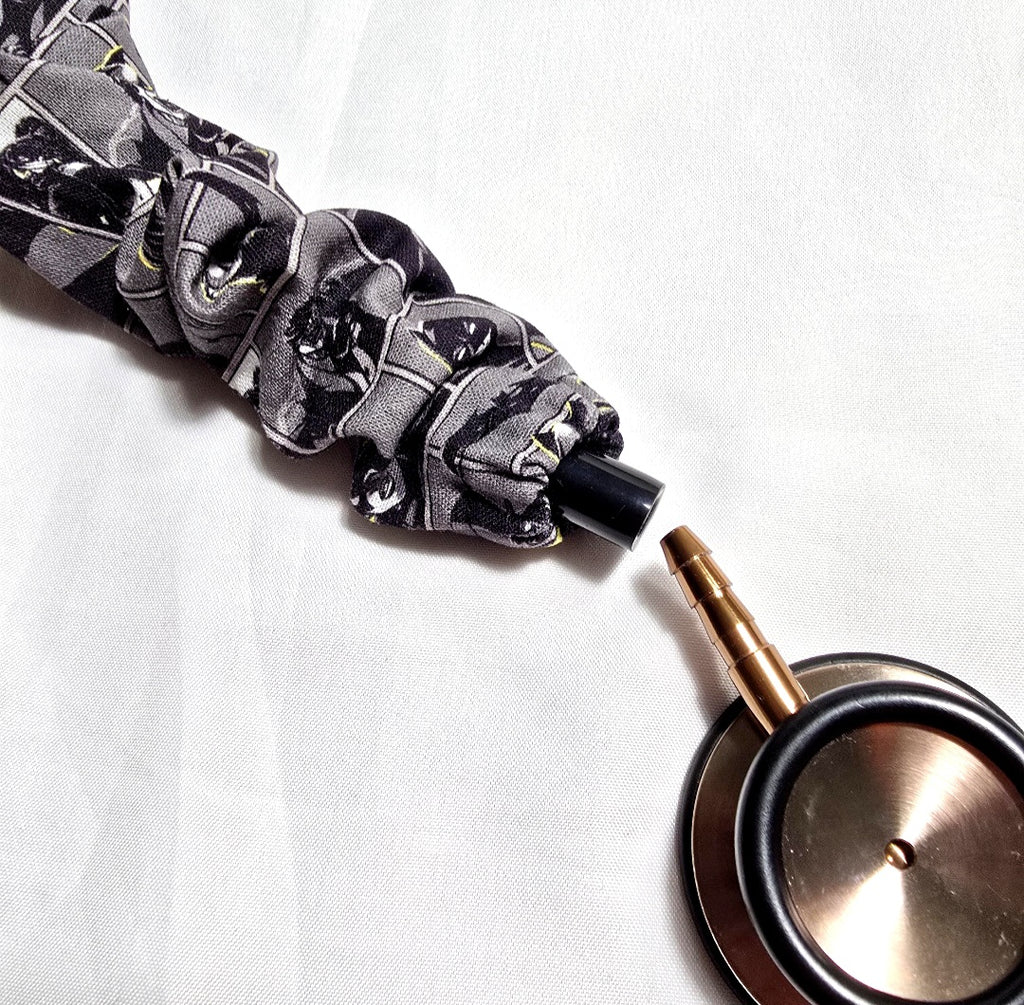 Handmade Gray Batman Superhero Stethoscope Cover: Washable, Cotton, Protective, Unisex, Best Nurse Gift Idea