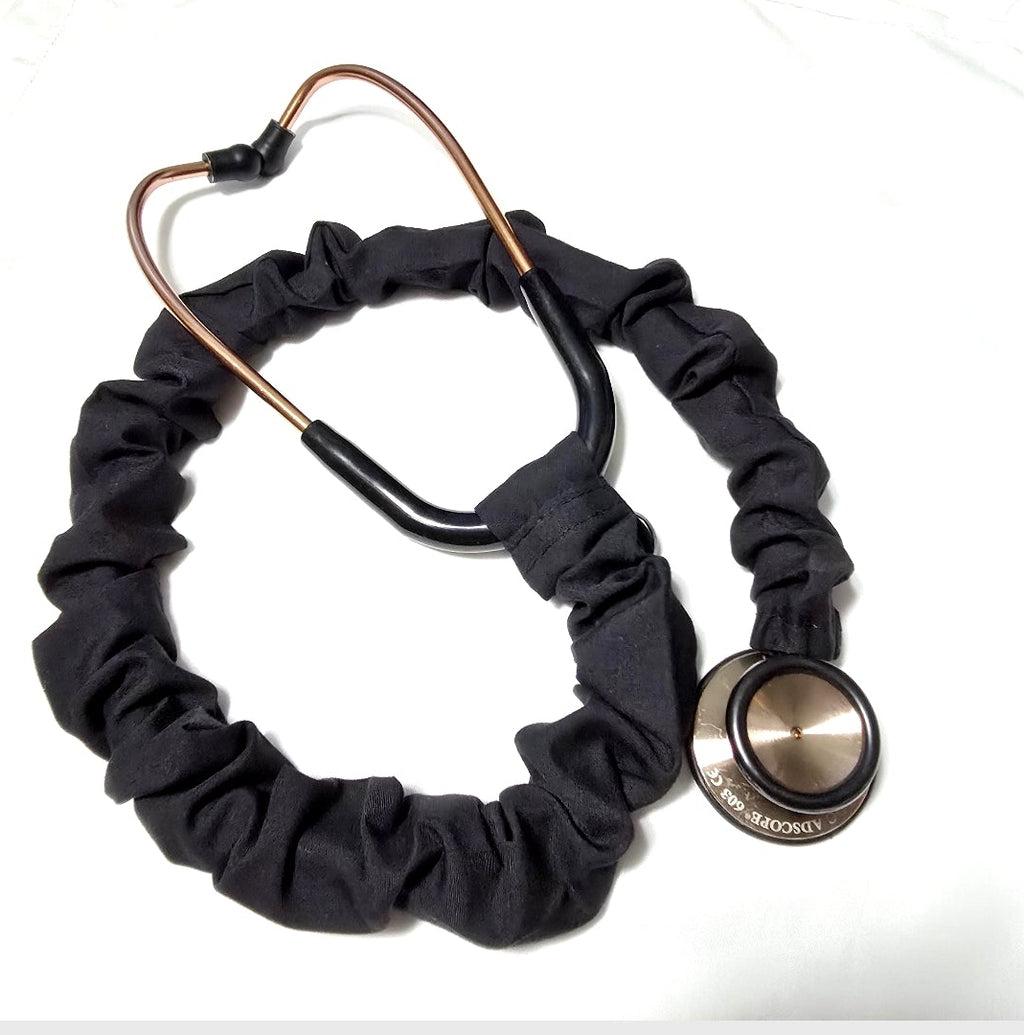 Handmade Plain Black Stethoscope Cover: Washable , Unisex. Doctor's,  RT's,  Nurse's Gift