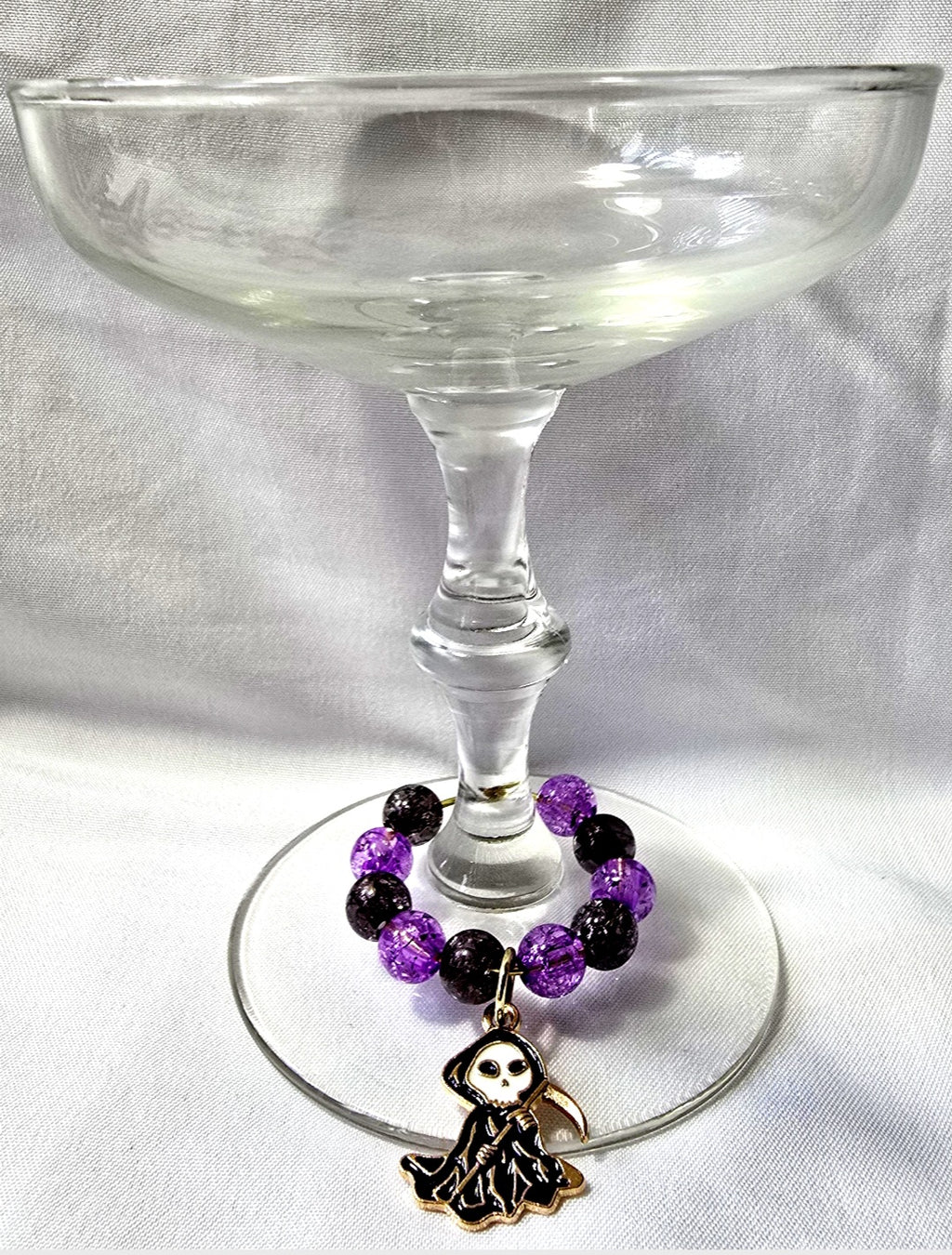 Set of 8 Colorful Halloween-themed Beaded Wine Glass Charms: Halloween Party Decor