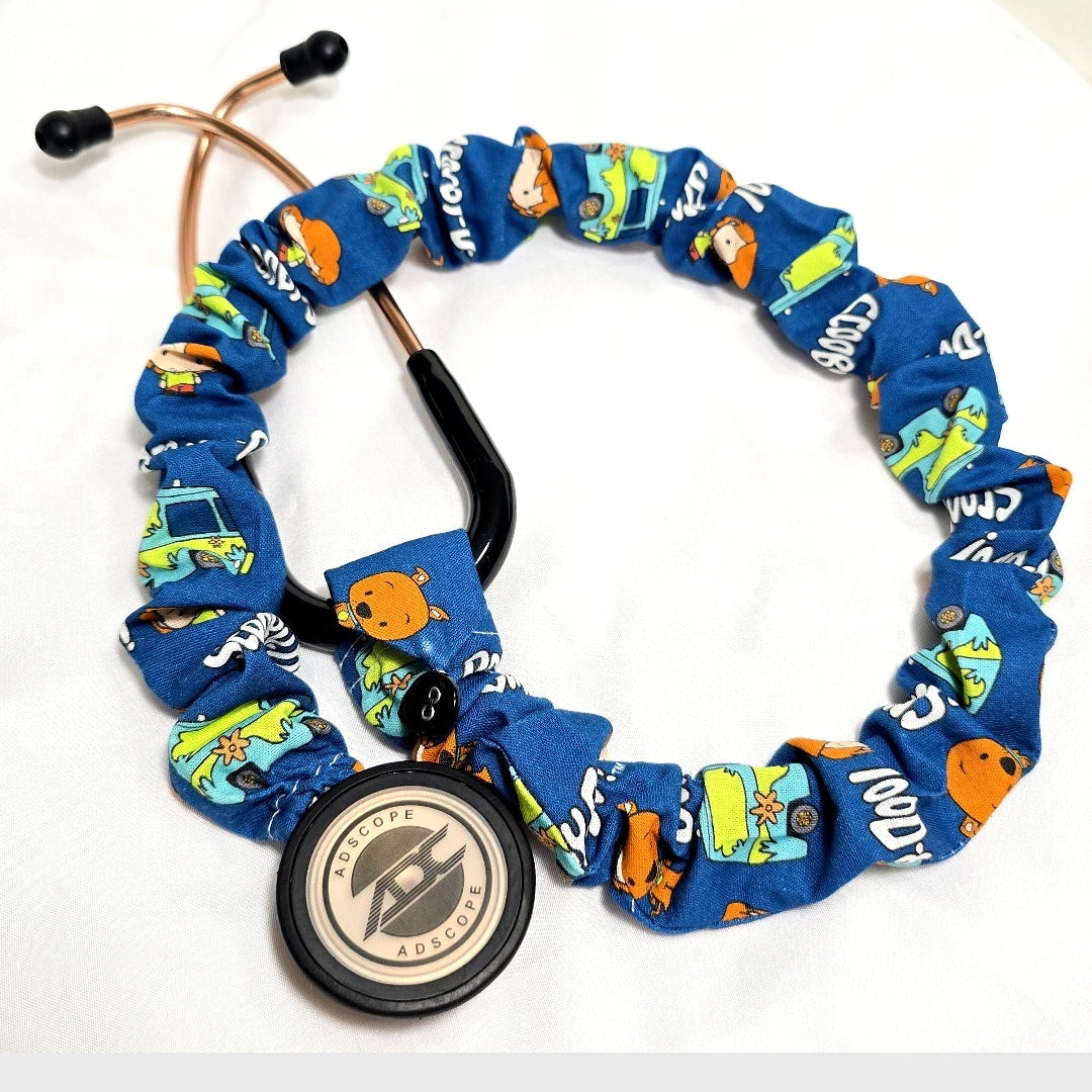 Handmade Colorful Blue Scooby-Doo Stethoscope Sleeve: Washable Colorful Cotton Cover