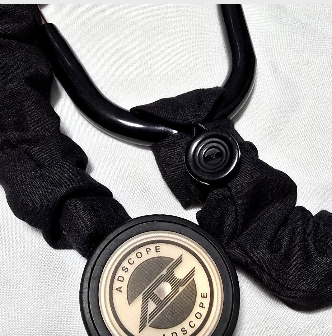 Handmade Plain Black Stethoscope Cover: Washable , Unisex. Doctor's,  RT's,  Nurse's Gift
