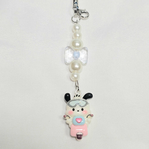 Cute Pochacco Kawaii Beaded Key Chain or Phone Charm