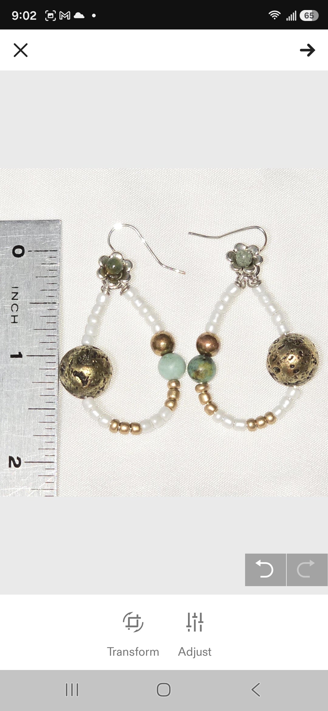 Bohemian Earthy Beaded Hoop Earrings with African Turquoise