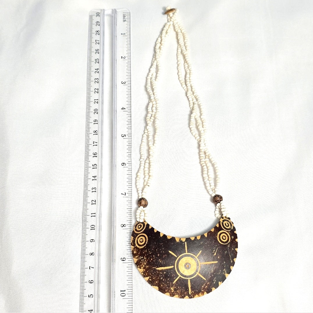 Natural Earthy Coastal Boho Beach Classic Statement Unique One of A Kind Shell Necklace