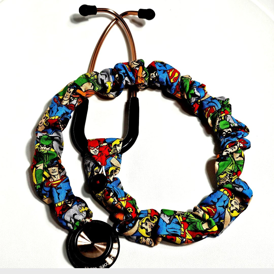 Handmade Marvel Comic Superhero Fan Stethoscope Sleeve Cover : Colorful Washable Cotton and Protective
