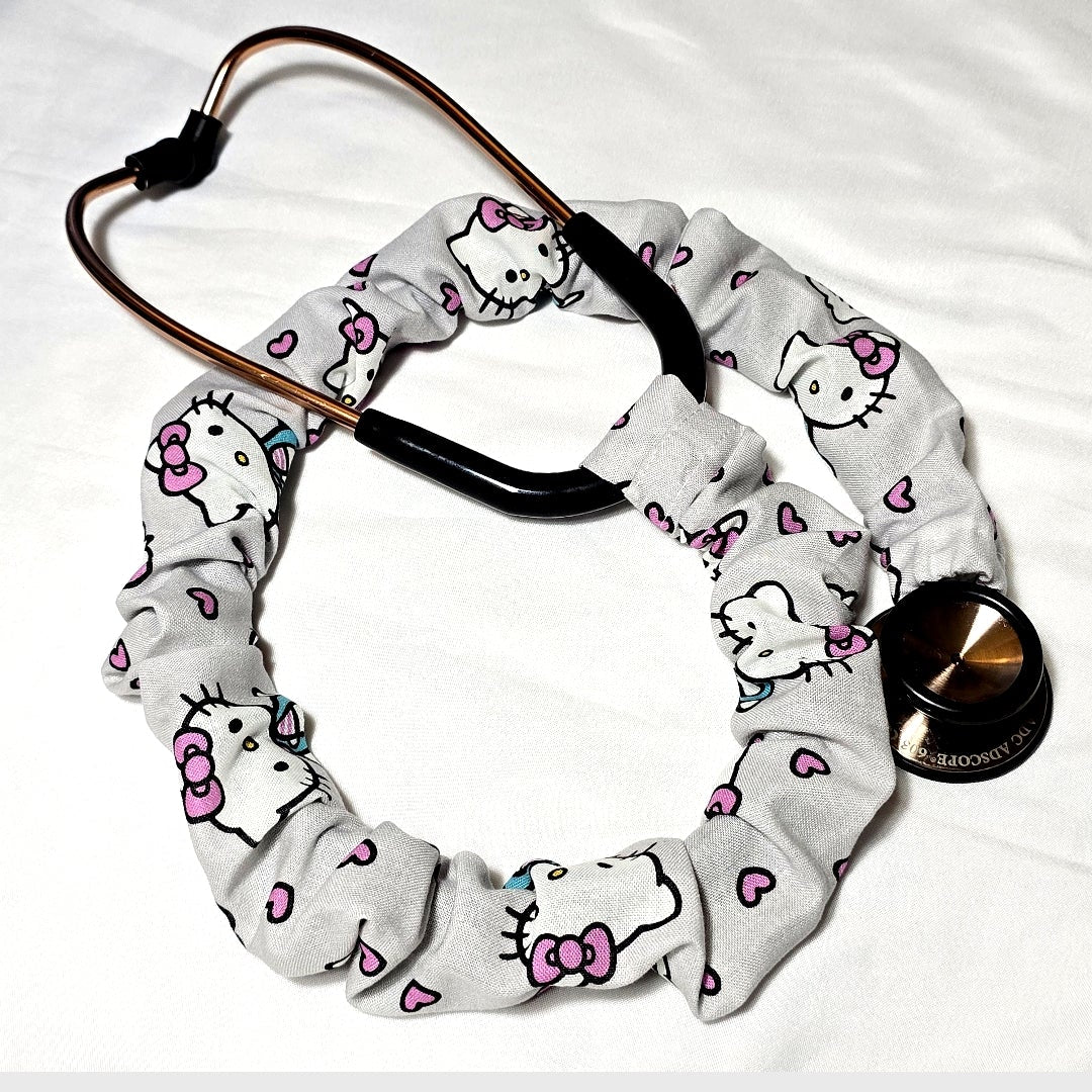 Handmade Cotton Hello Kitty Washable Stethoscope Sleeve Cover. Nurse's Gift Idea