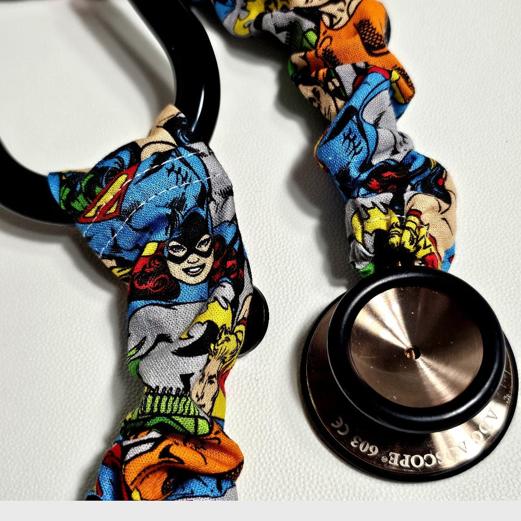 Handmade Marvel Comic Superhero Fan Stethoscope Sleeve Cover : Colorful Washable Cotton and Protective